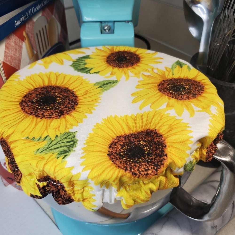 Yellow Bumble Bees Sunflower Reversible KitchenAid Mixer Mixing Bowl Cover Decor